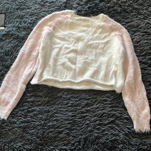 Pink and White Sweater